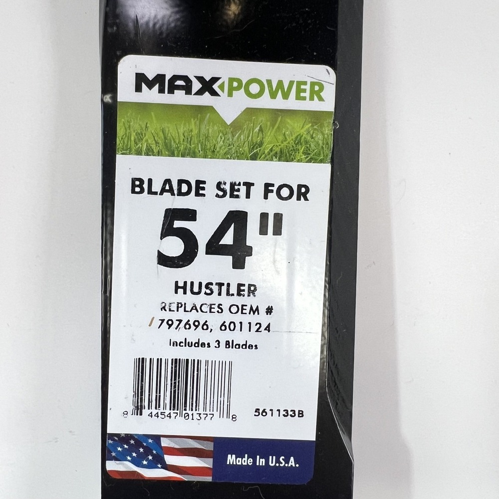 Maxpower Mower Blade Hustler Spartan 54 in Black New 561133B 601124 797696 1pc